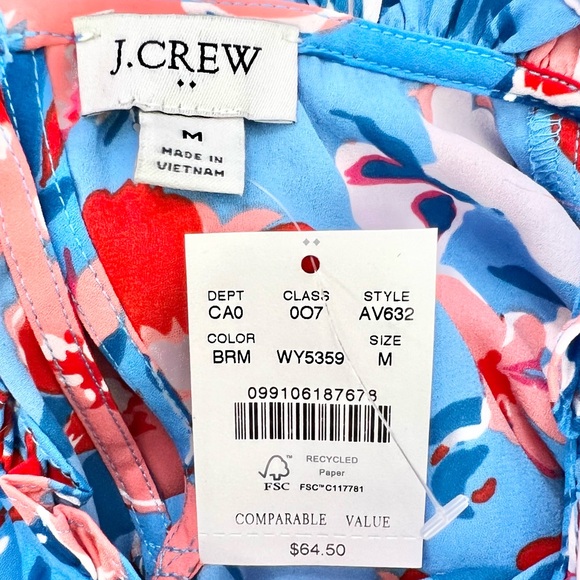 ❗️NWT❗️J.CREW Ruffle-neck Shirred Top - Picture 6 of 8